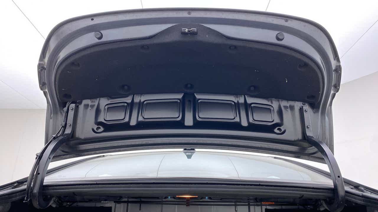 Boot lid interior view of a Hyundai Verna