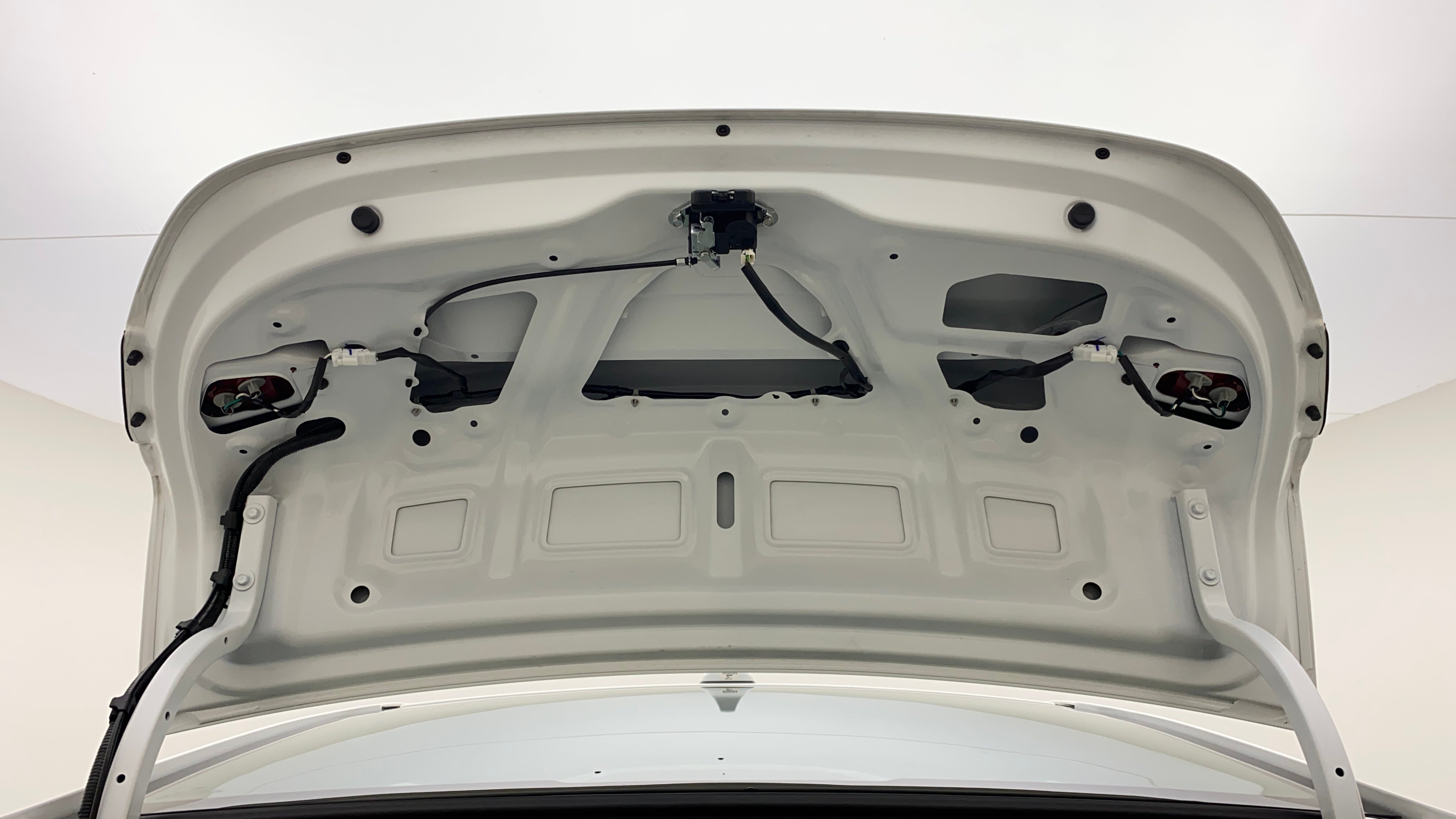 Inside trunk lid of a Hyundai Verna