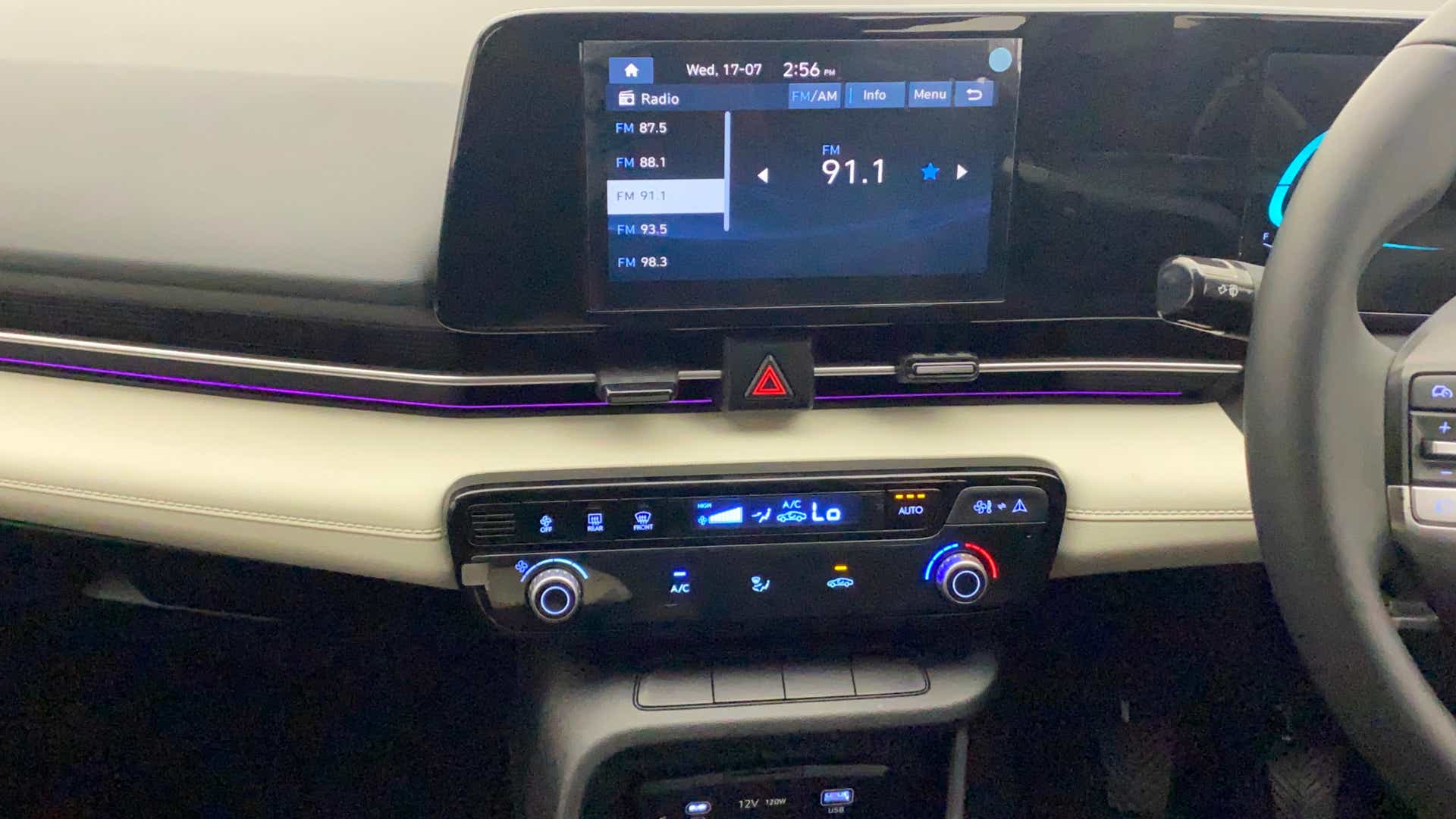 Interior dashboard of a Hyundai Verna