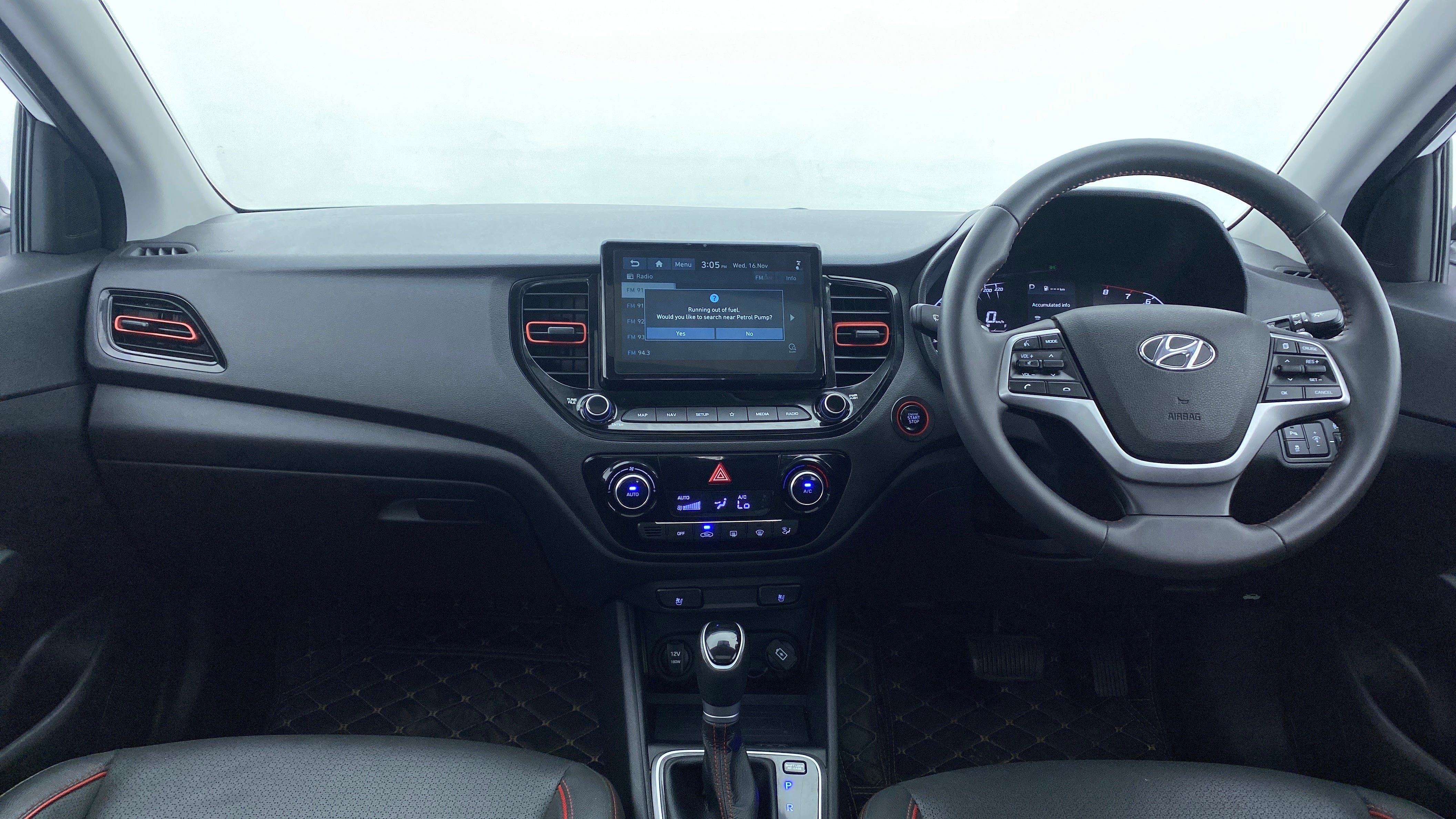 Interior dashboard of a Hyundai Verna