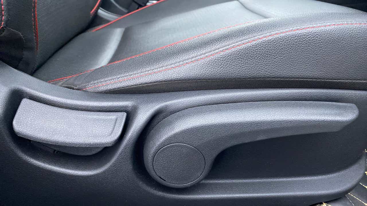 Close-up of the seat adjustment lever of a Hyundai Verna