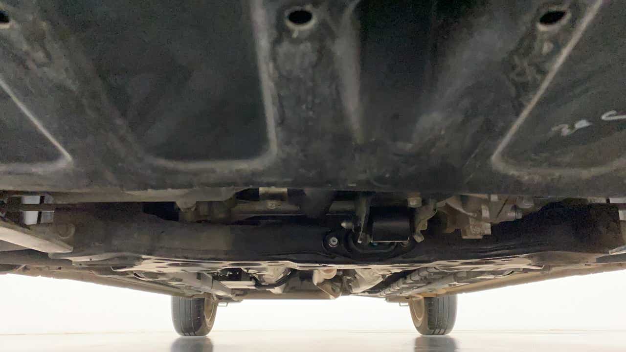 Undercarriage view of a Hyundai Verna
