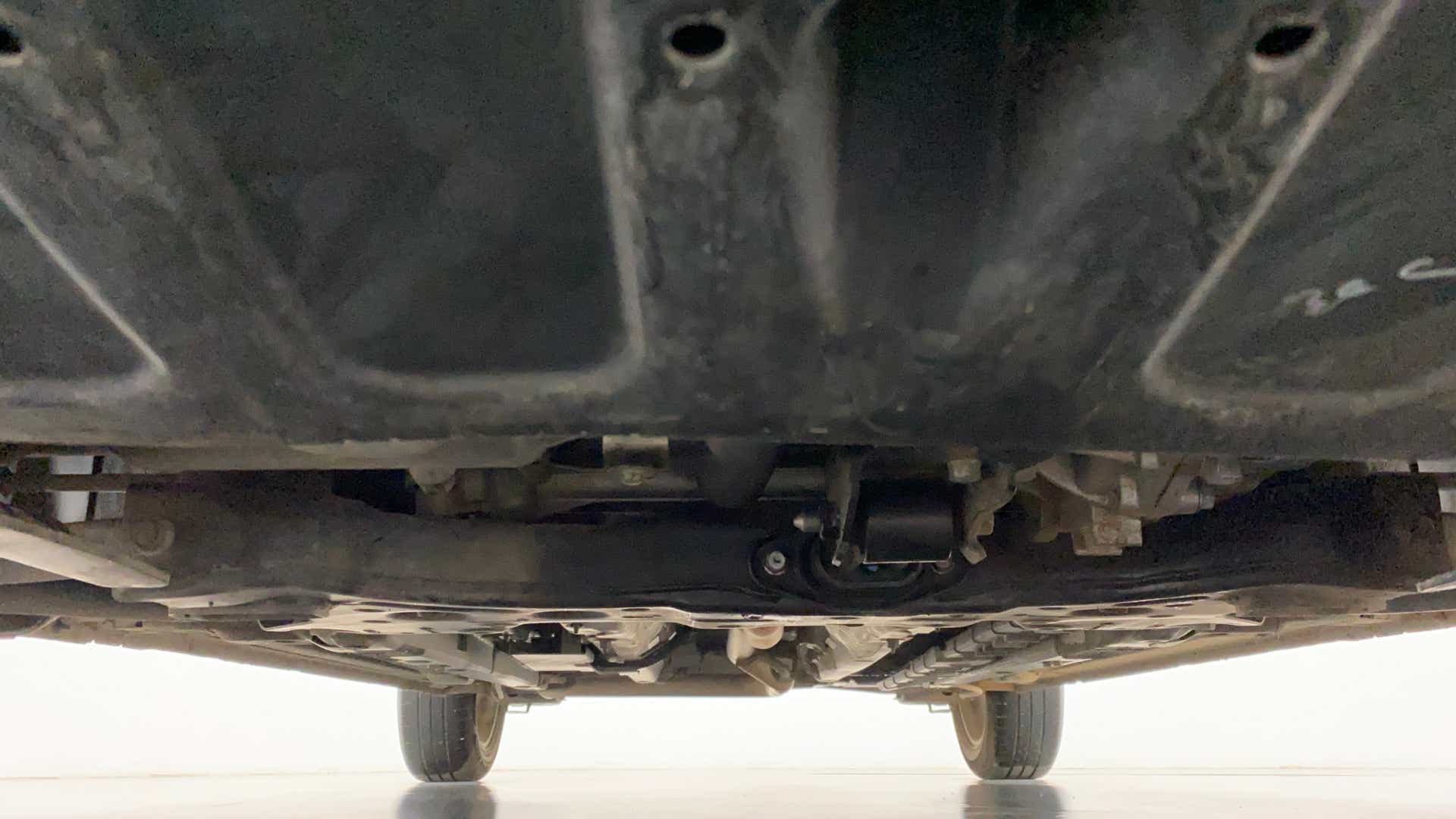 Undercarriage view of a Hyundai Verna