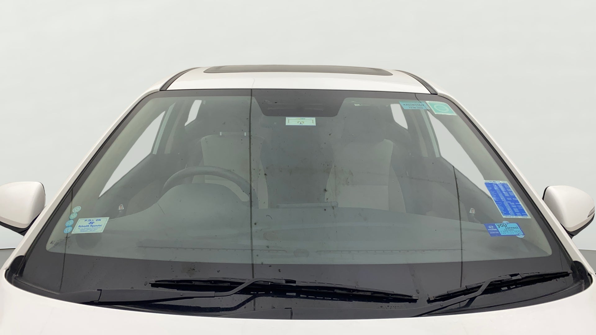 Front windshield view of a Hyundai Verna