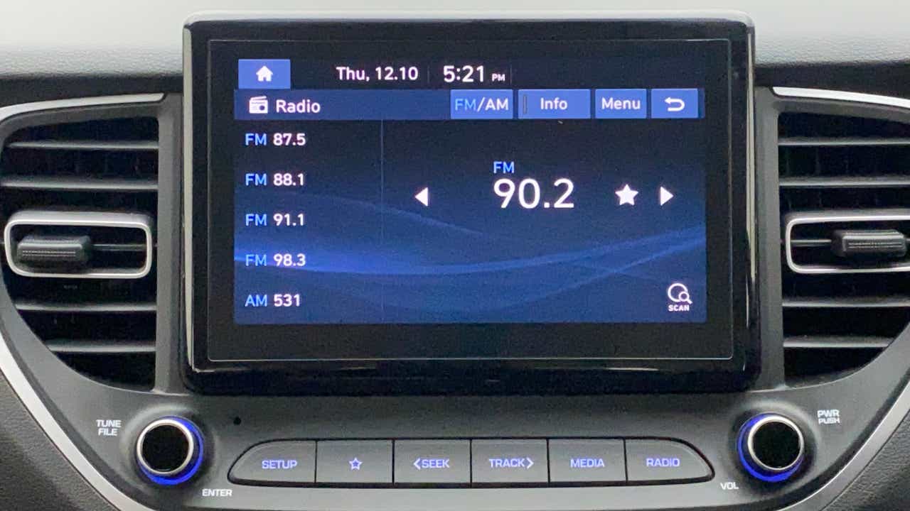 Infotainment system display of a Hyundai Verna