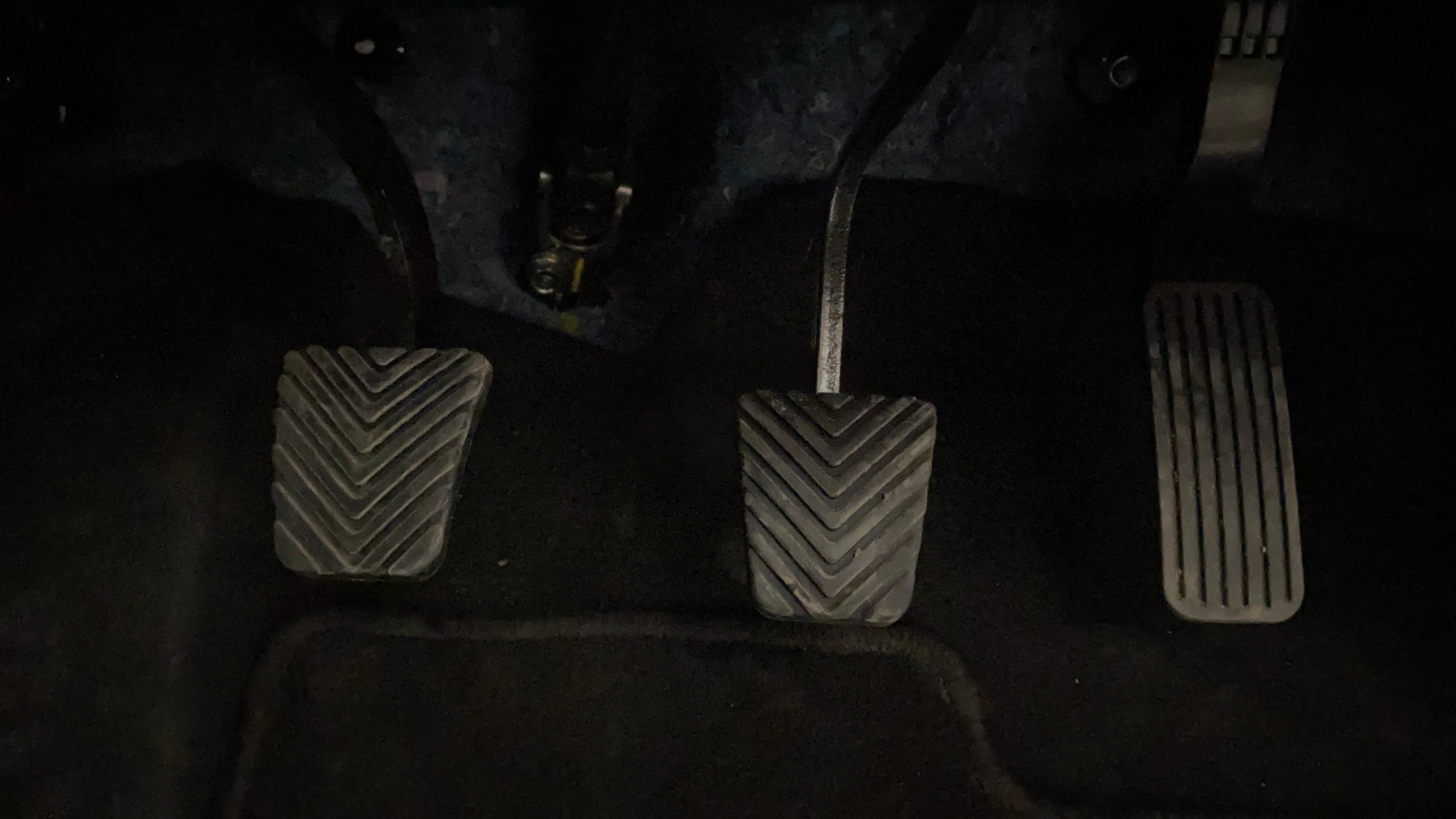 Pedal area of a Hyundai Verna