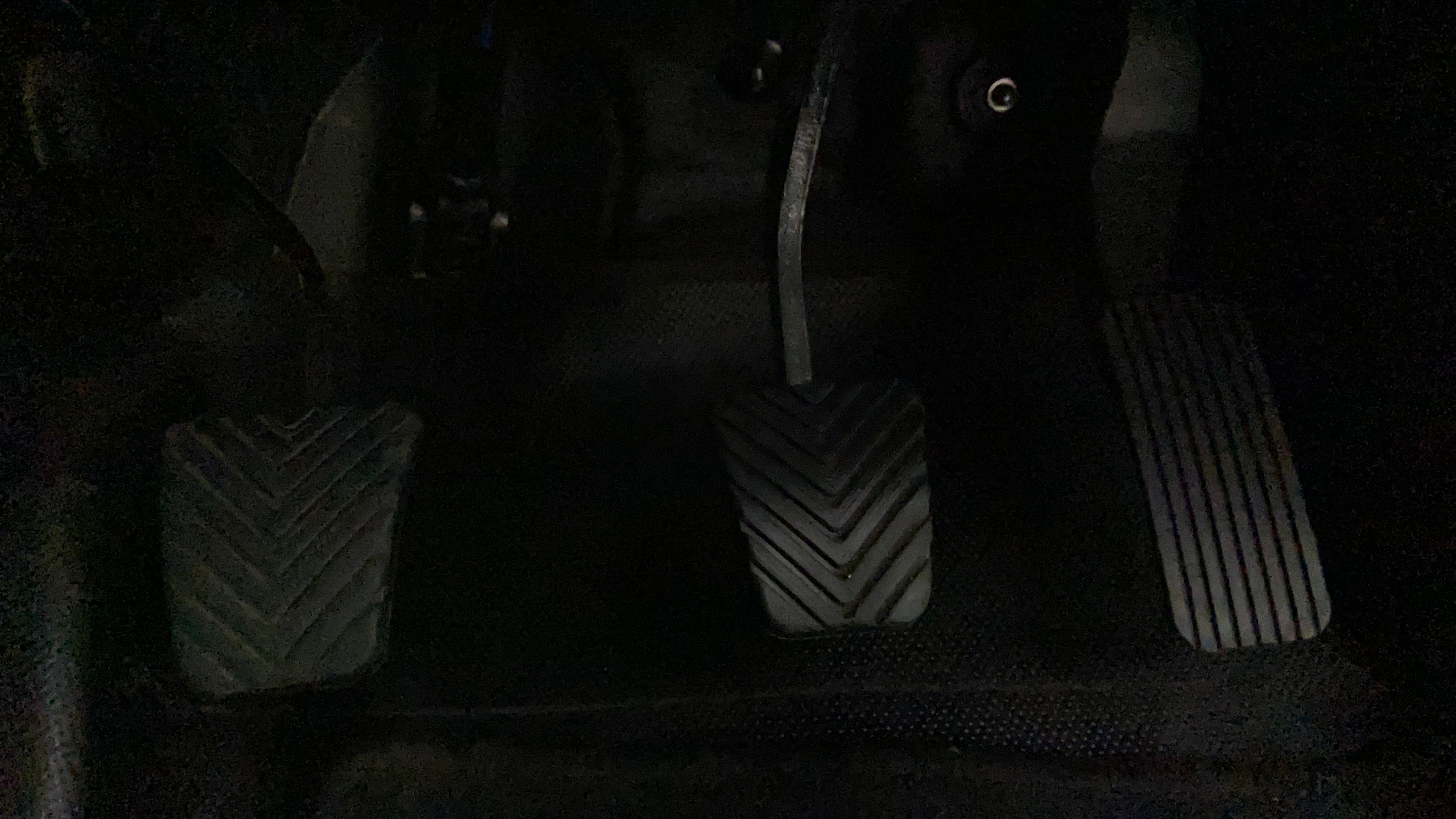 Foot pedals area of a Hyundai Verna