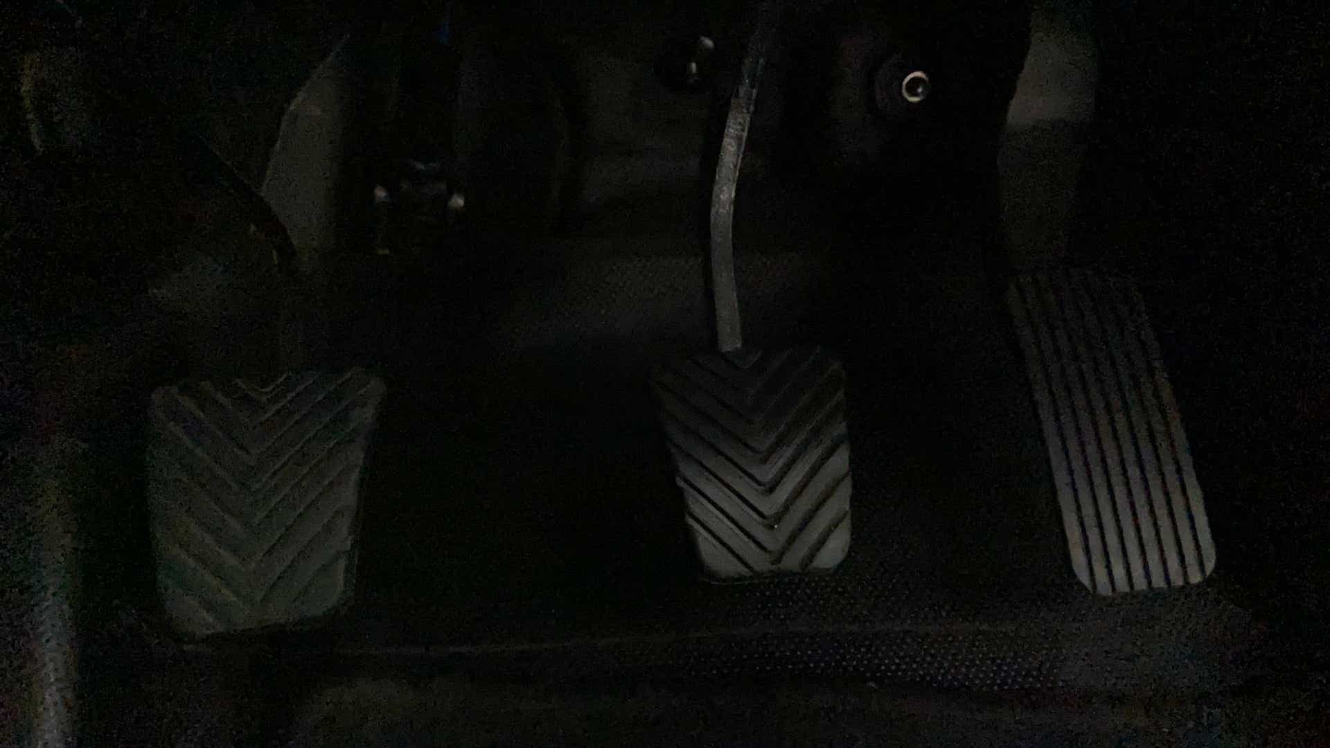 Foot pedals area of a Hyundai Verna
