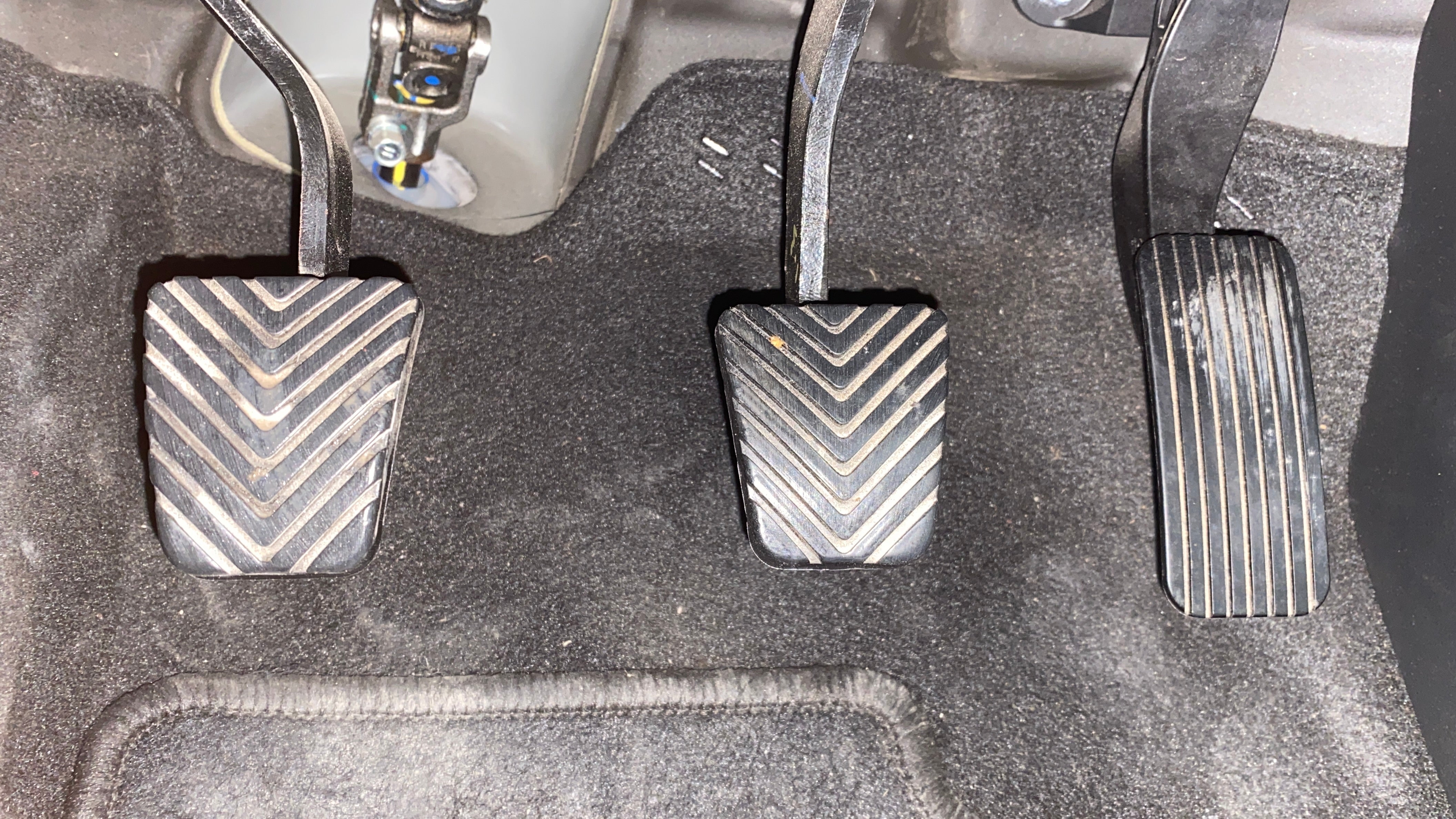 Foot pedals close-up of a Hyundai Verna