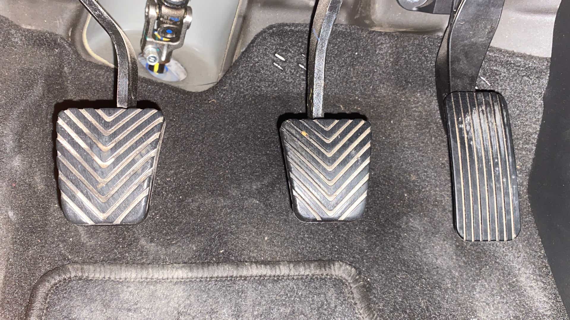 Foot pedals close-up of a Hyundai Verna