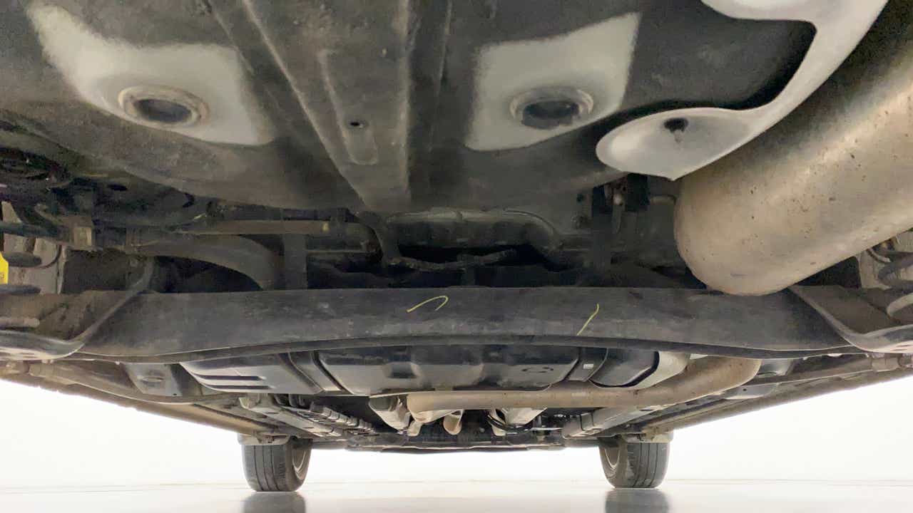 Undercarriage view of a Hyundai Verna