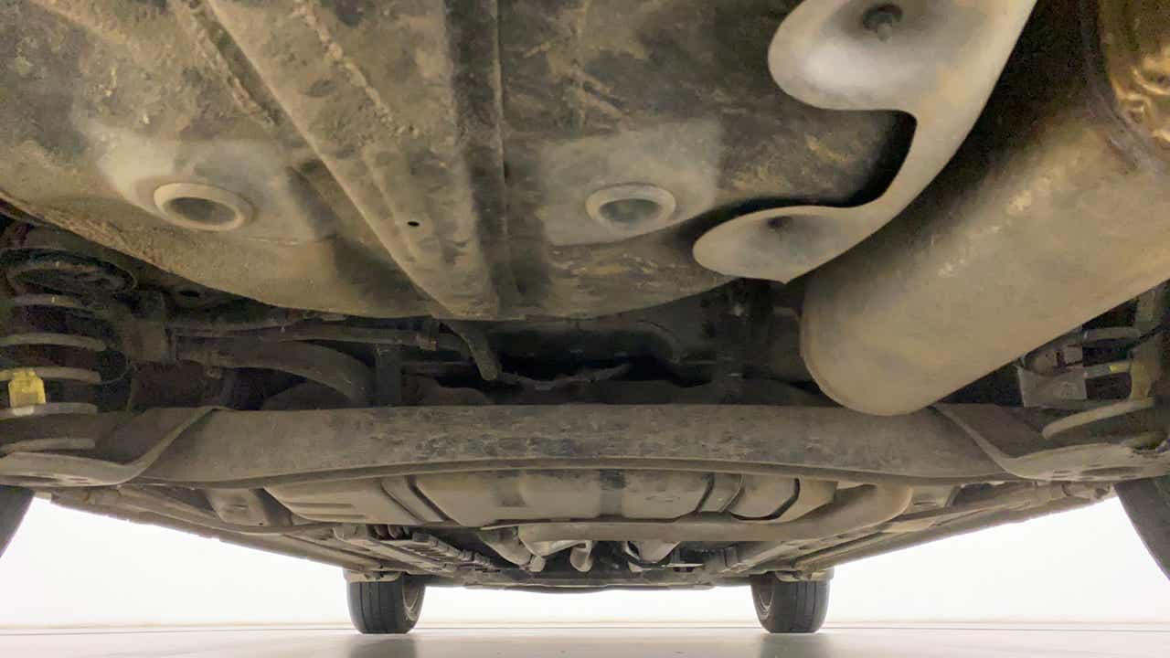 Undercarriage view of a Hyundai Verna