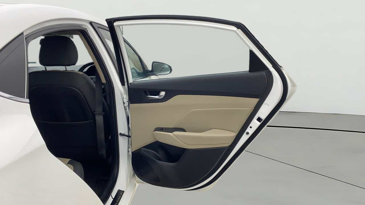 Rear door and interior view of a Hyundai Verna