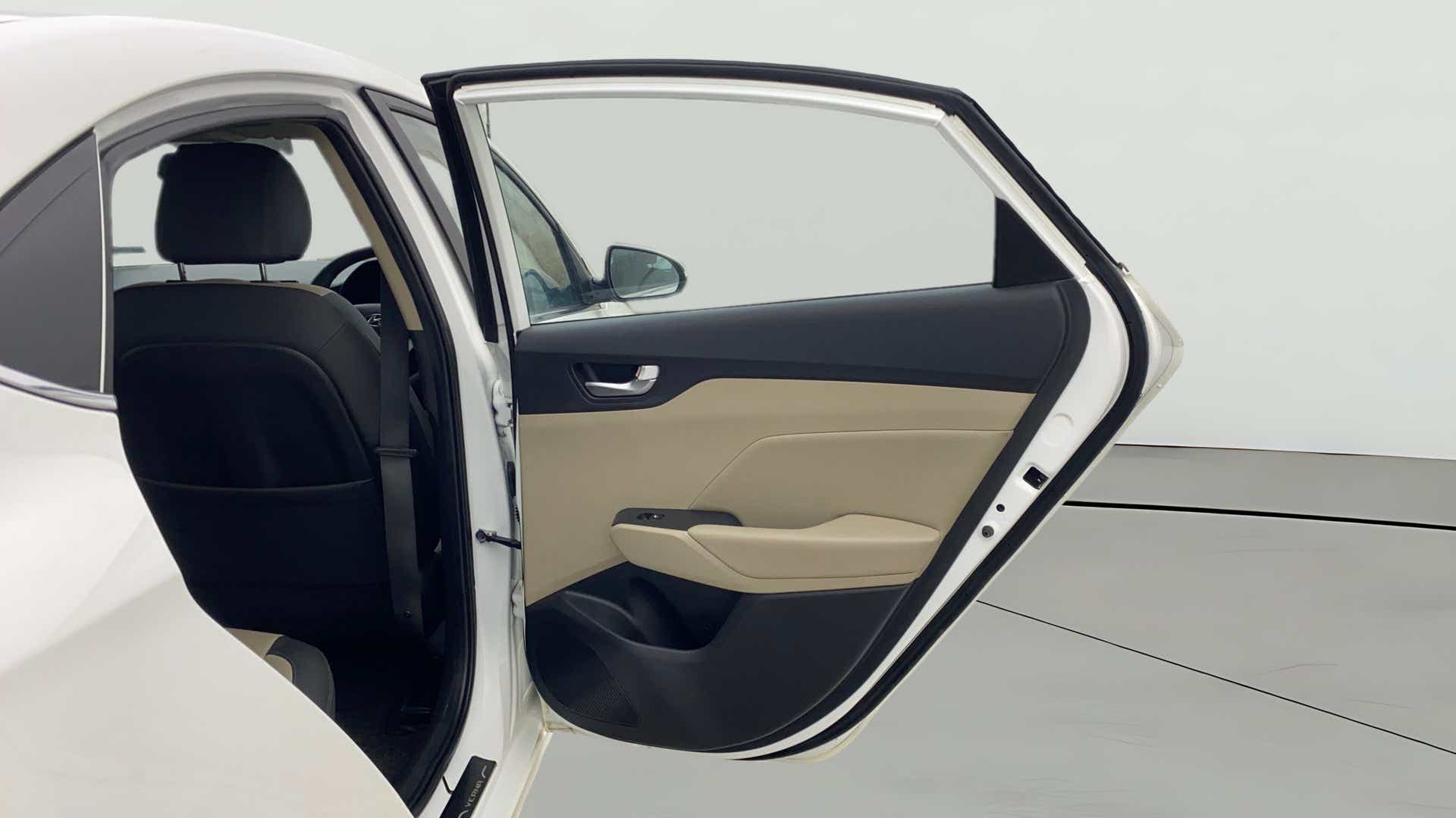 Rear door and interior view of a Hyundai Verna