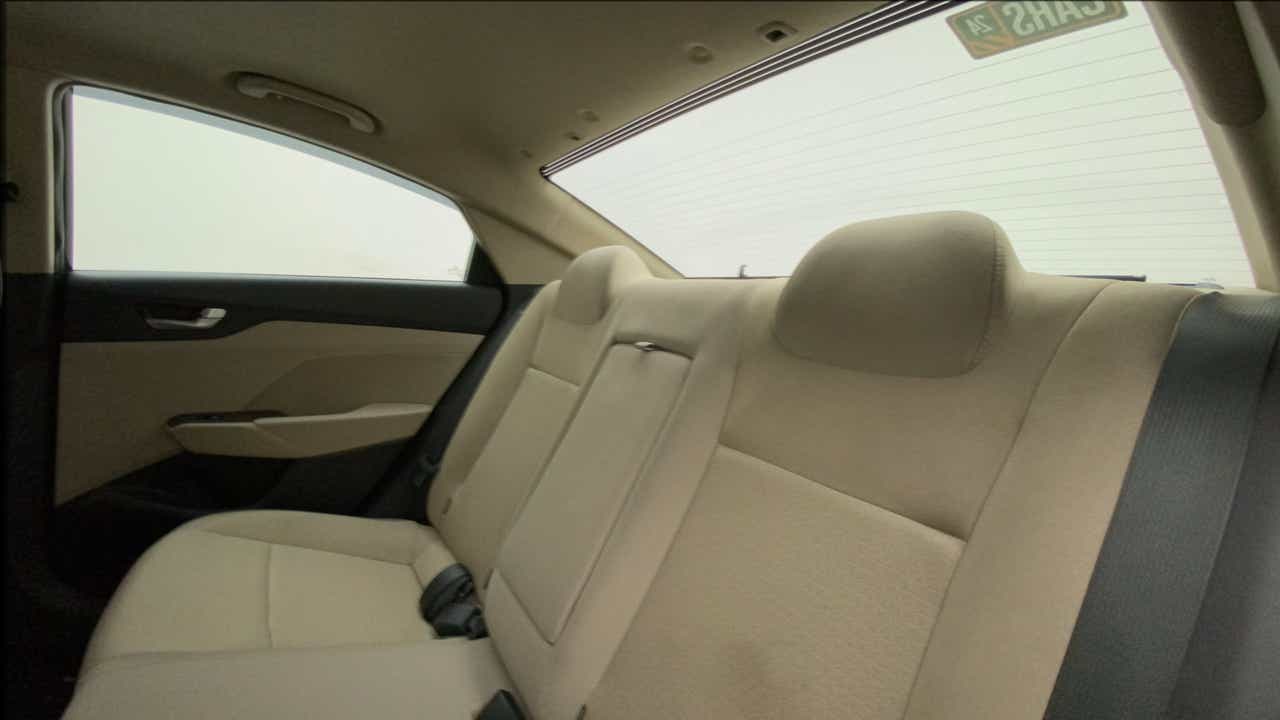 Rear seat view of a Hyundai Verna