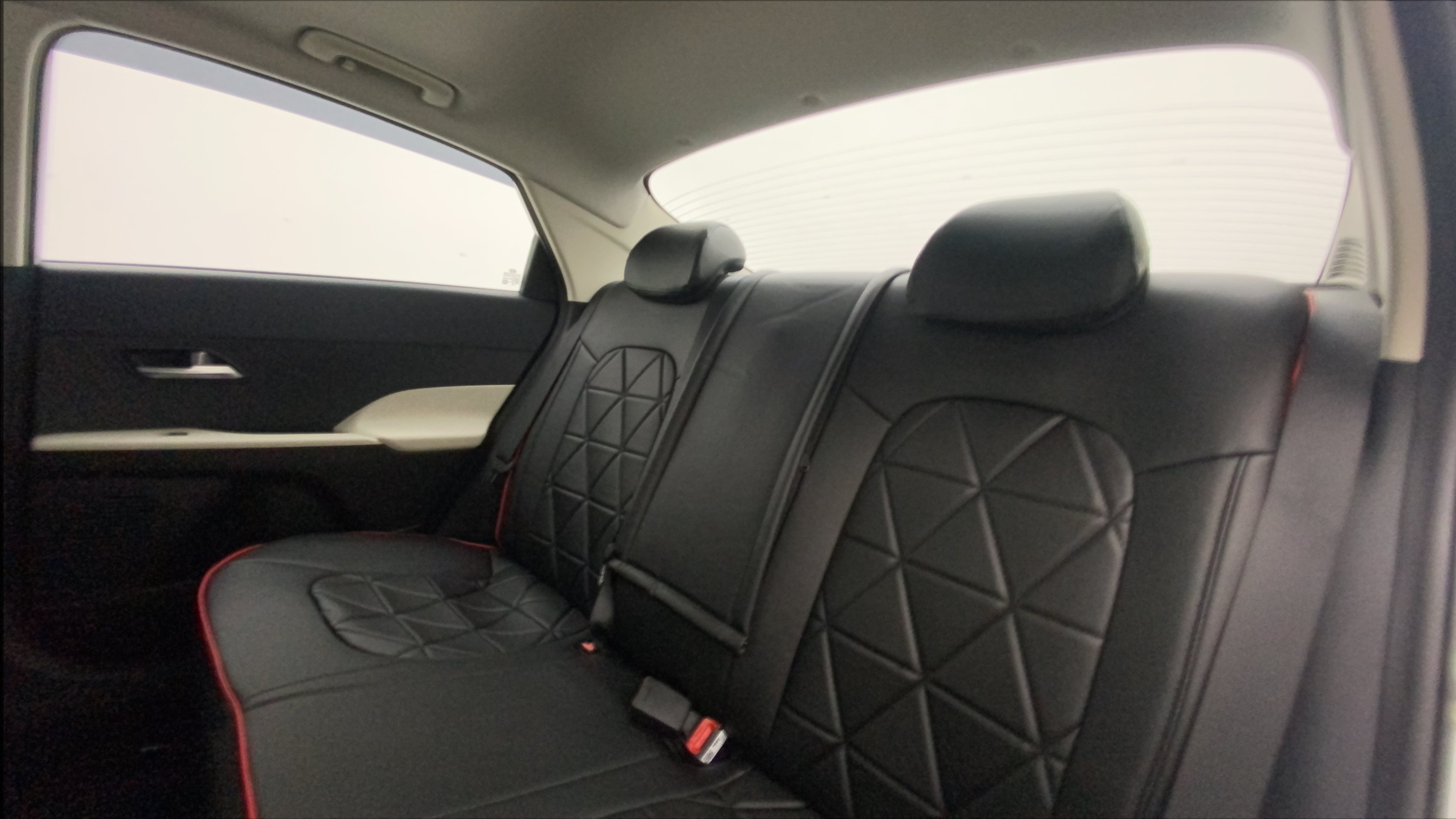 Rear seat view of a Hyundai Verna