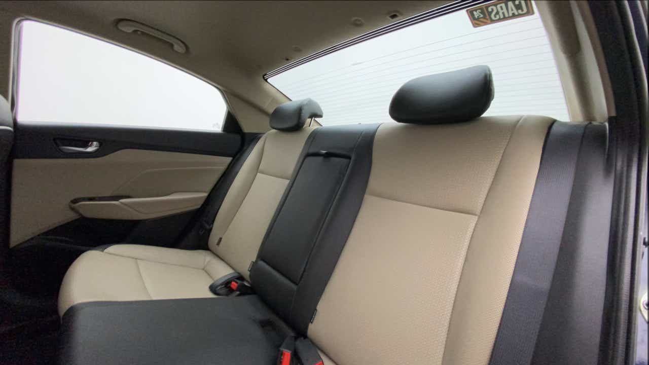 Rear seat view of a Hyundai Verna