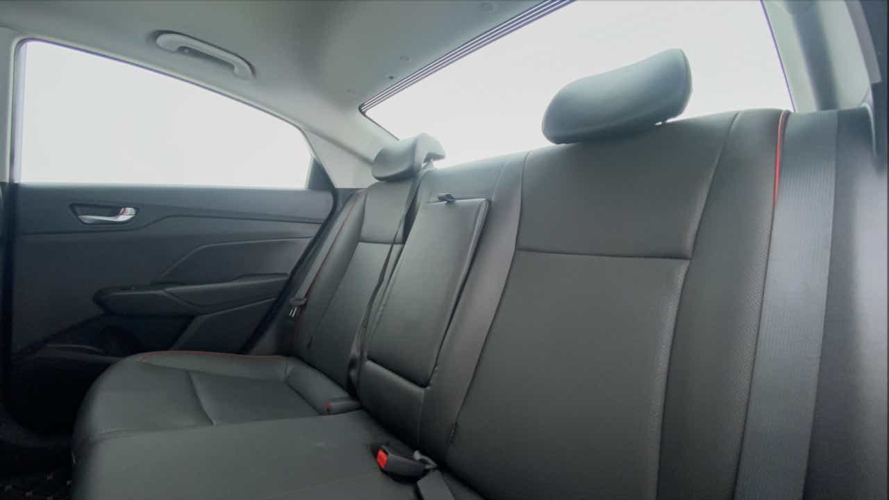 Rear seat view of a Hyundai Verna