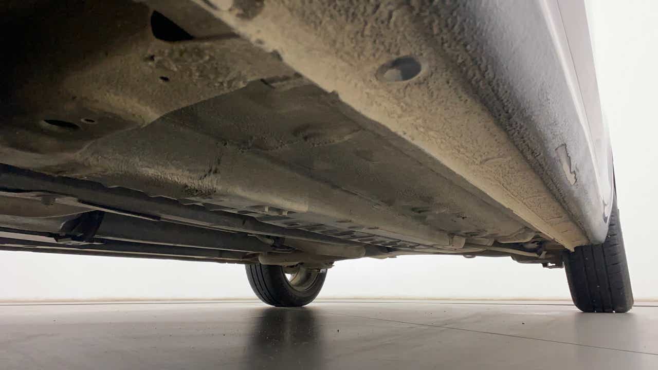 Undercarriage view of a Hyundai Verna