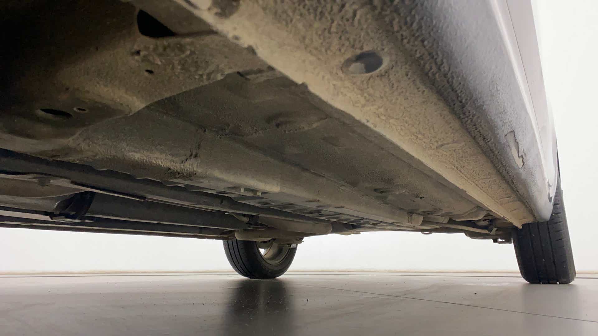 Undercarriage view of a Hyundai Verna