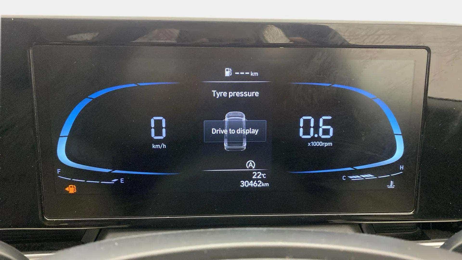 Digital instrument cluster of a Hyundai Verna