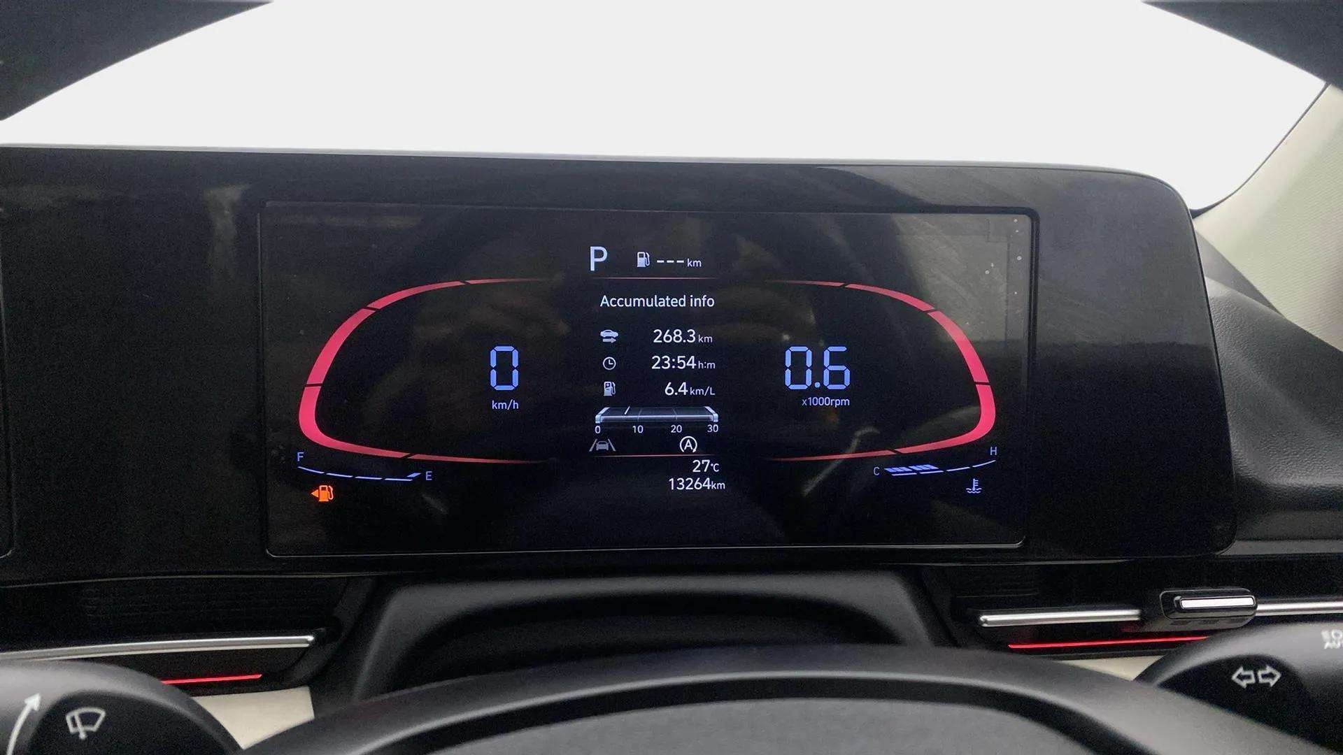 Instrument cluster of a Hyundai Verna