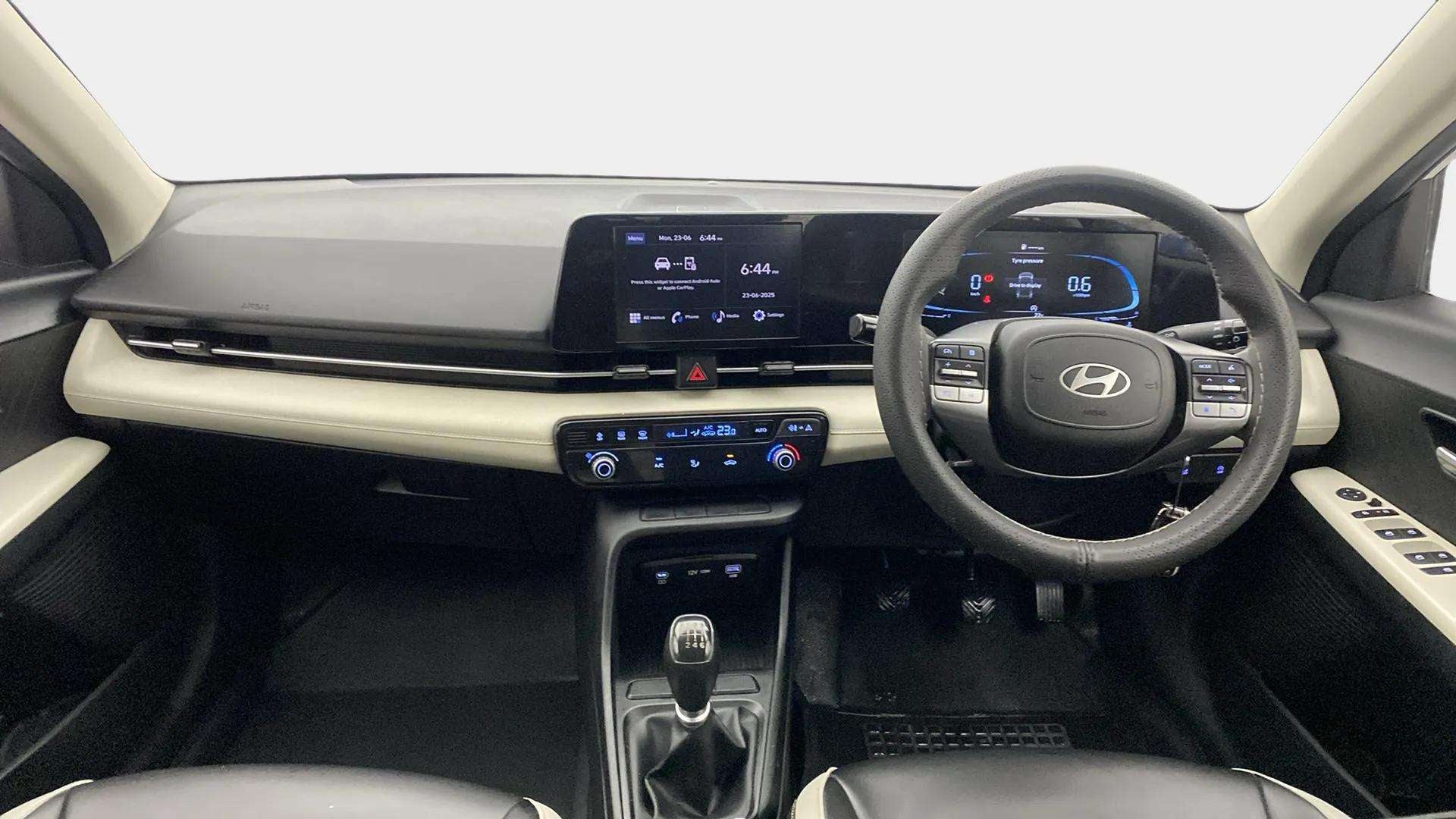 Interior dashboard view of a Hyundai Verna