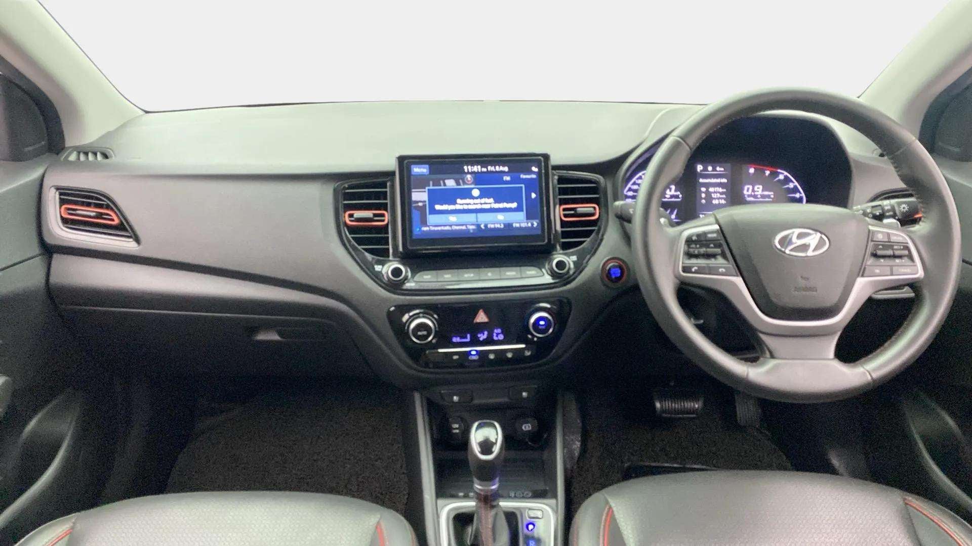 Interior dashboard view of a Hyundai Verna