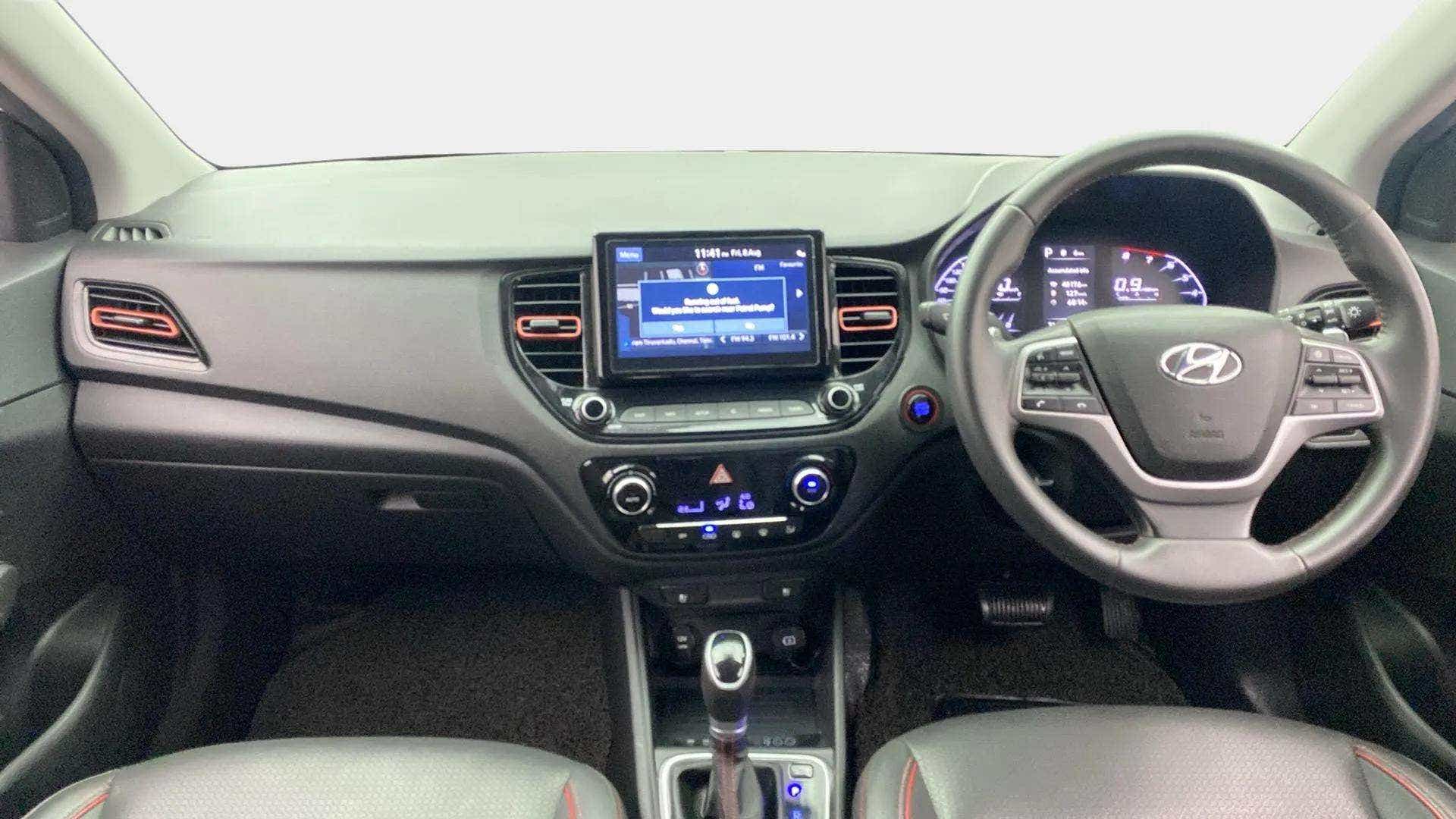 Interior dashboard view of a Hyundai Verna