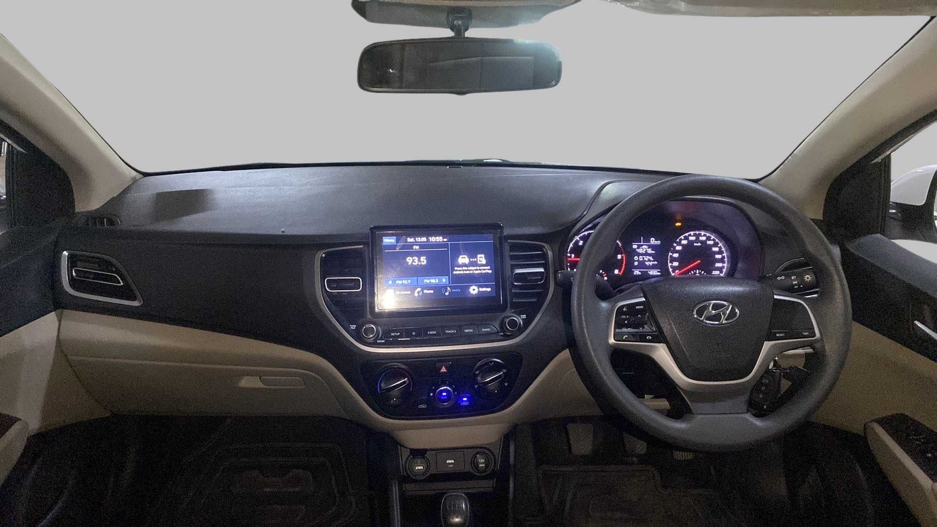 Dashboard view of a Hyundai Verna
