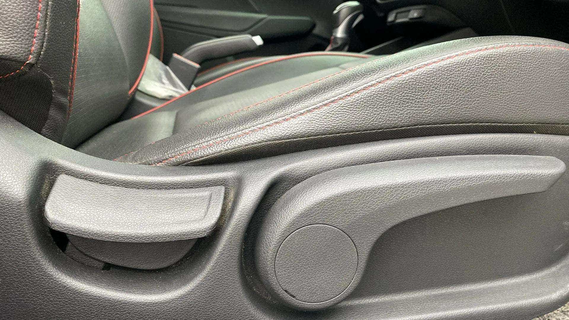 Close-up of the seat adjustment controls in a Hyundai Verna