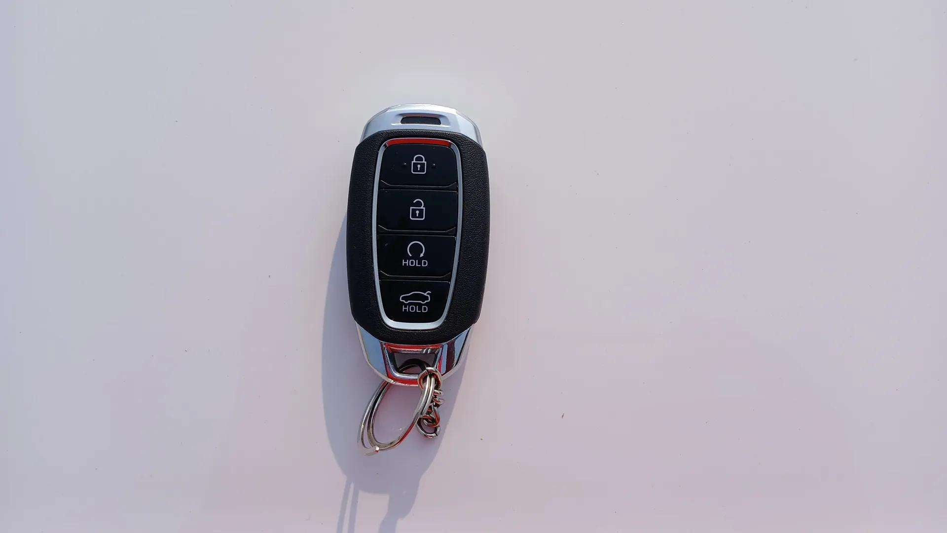 Close-up of a key fob of a Hyundai Verna