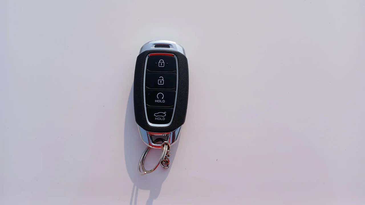 Close-up of a key fob of a Hyundai Verna