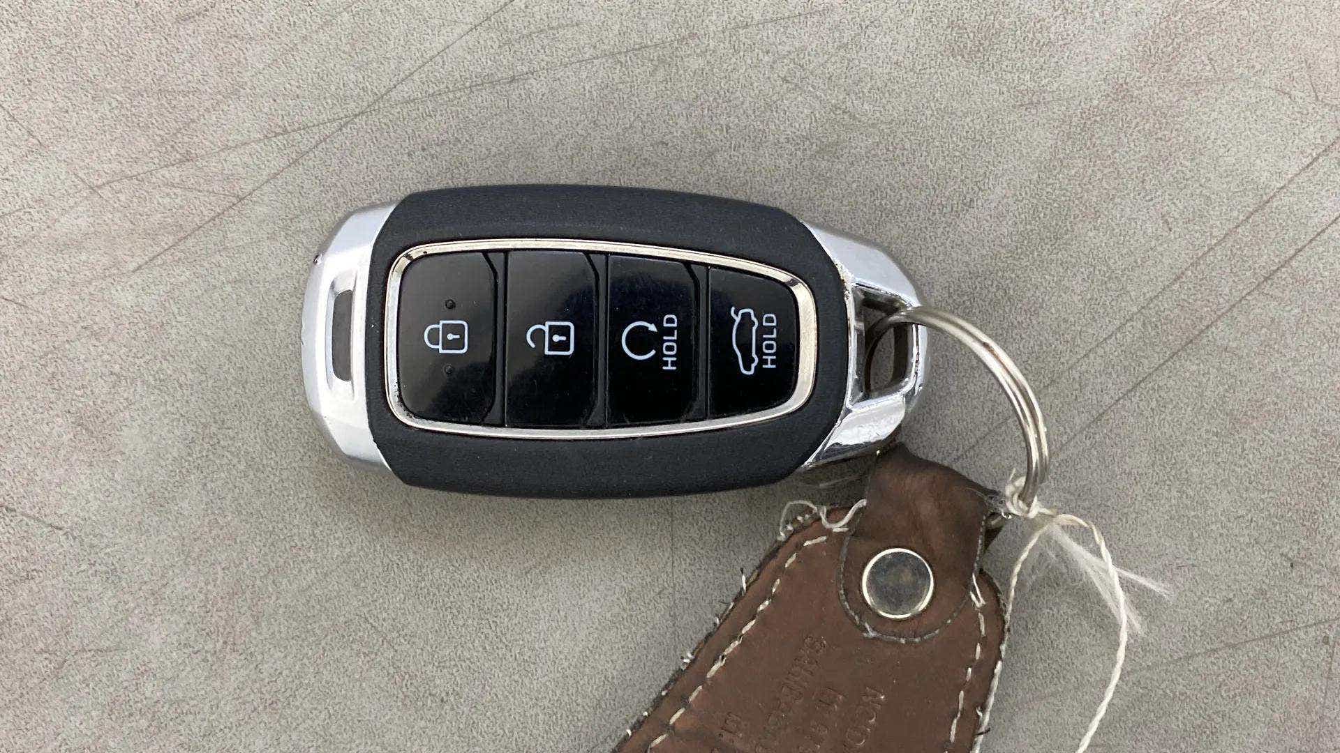 Close-up of a Hyundai Verna car key fob