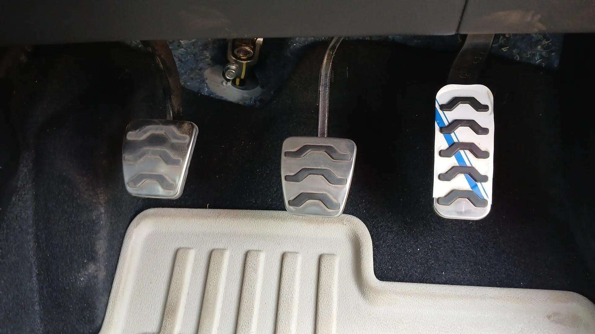 Close-up of pedals of a Hyundai Verna