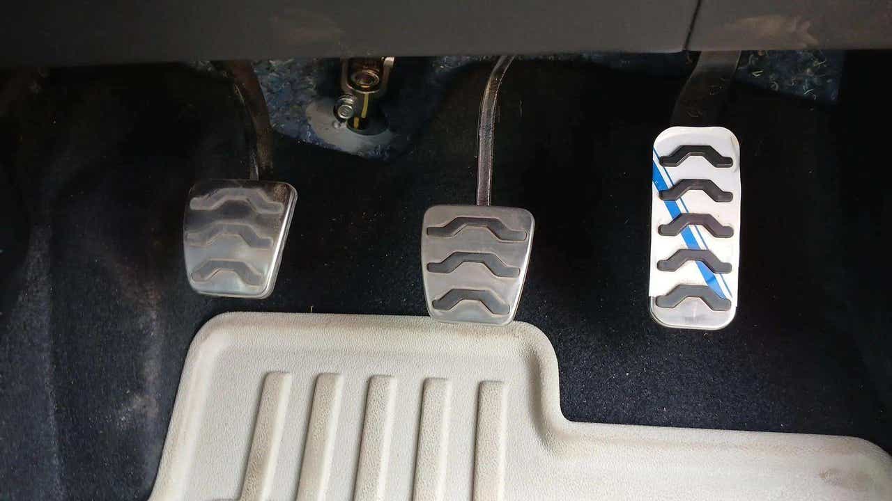 Close-up of pedals of a Hyundai Verna
