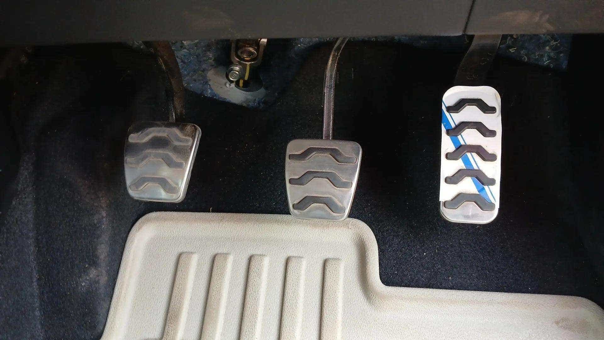 Close-up of pedals of a Hyundai Verna