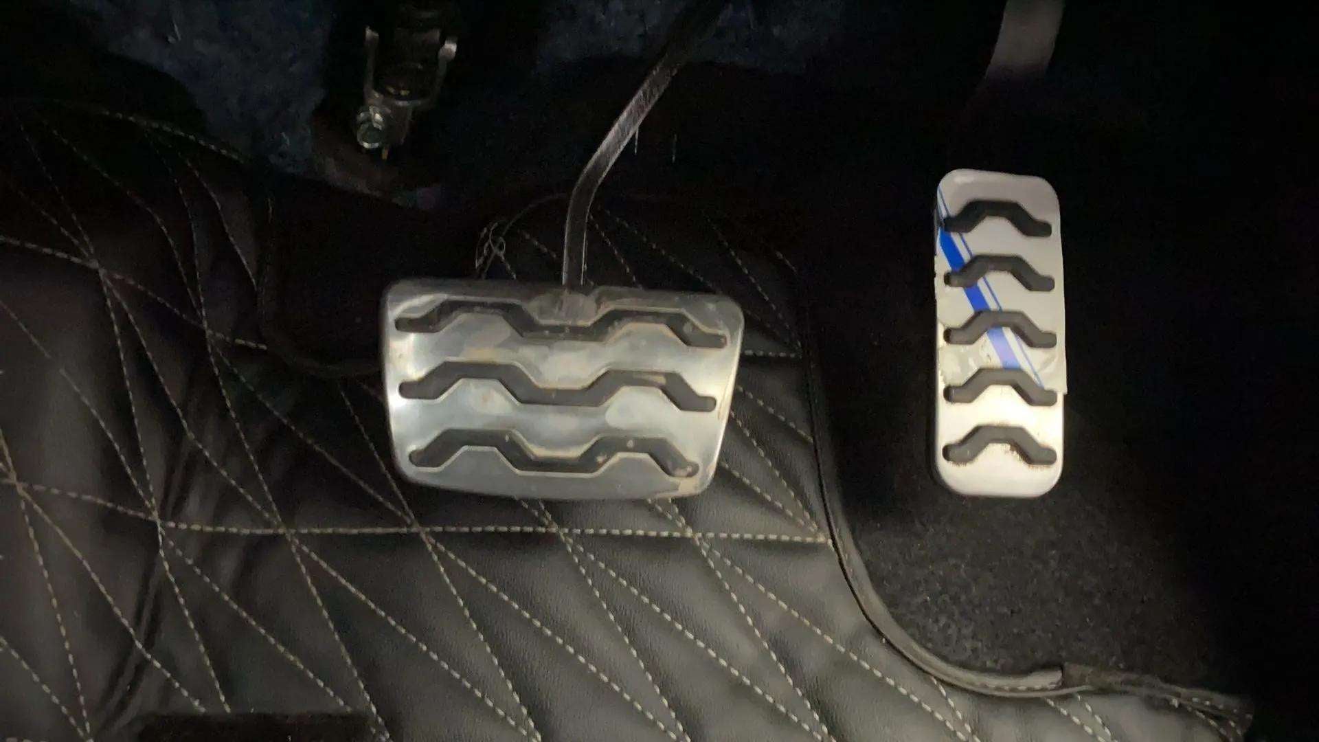 Close-up view of the pedal area of a Hyundai Verna