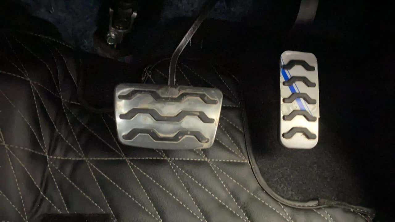 Close-up view of the pedal area of a Hyundai Verna