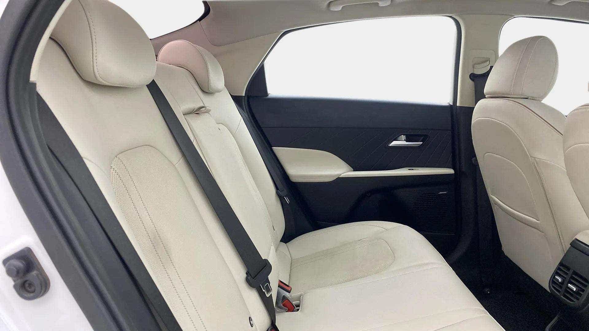 Rear seat area of a Hyundai Verna