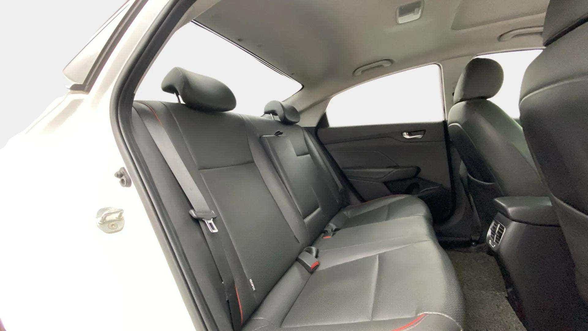 Rear seat view of a Hyundai Verna
