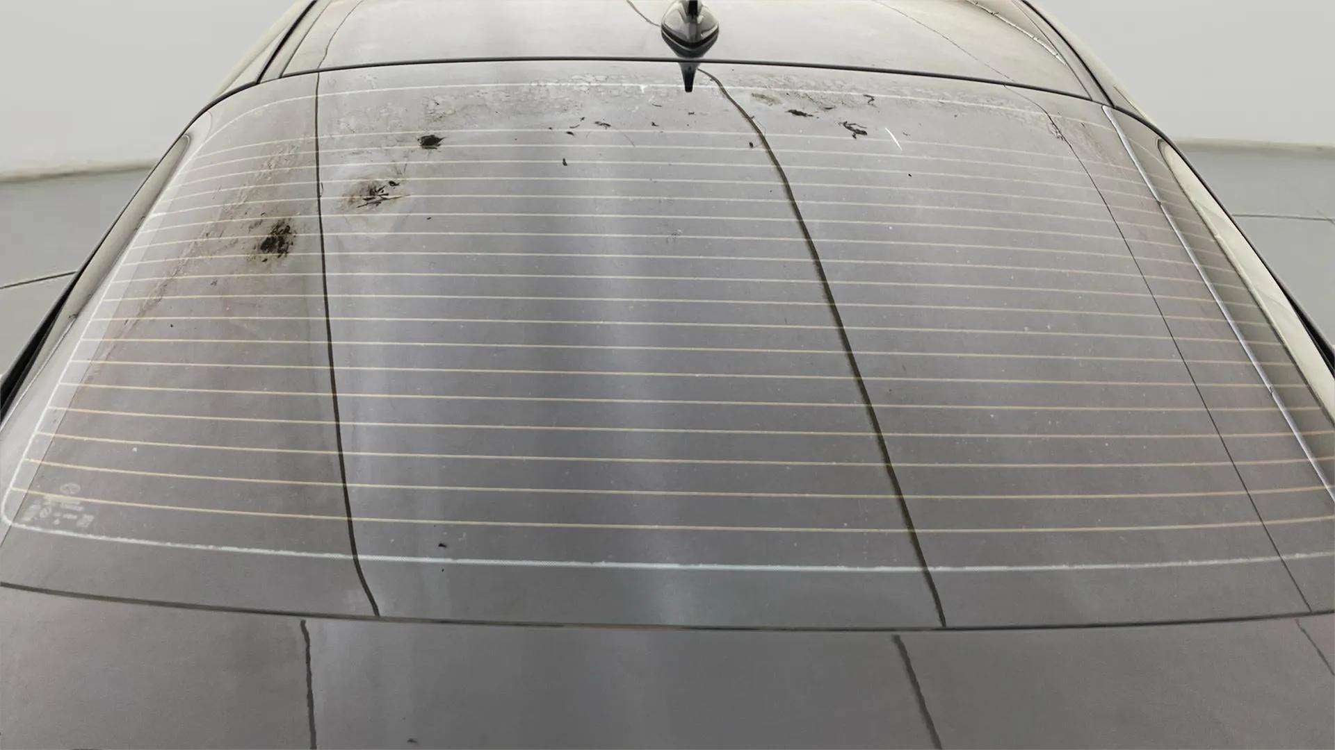 Rear windshield view of a Hyundai Verna