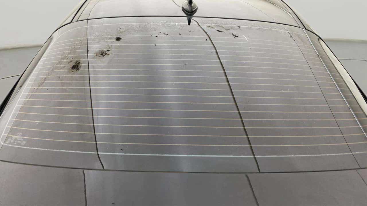 Rear windshield view of a Hyundai Verna