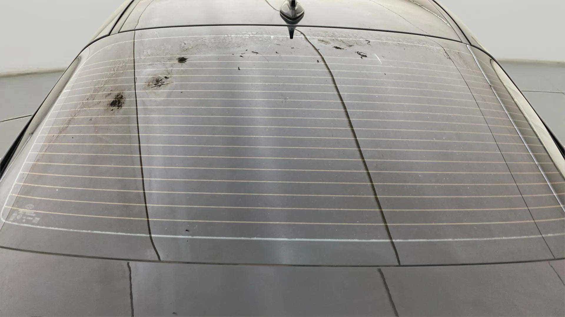 Rear windshield view of a Hyundai Verna