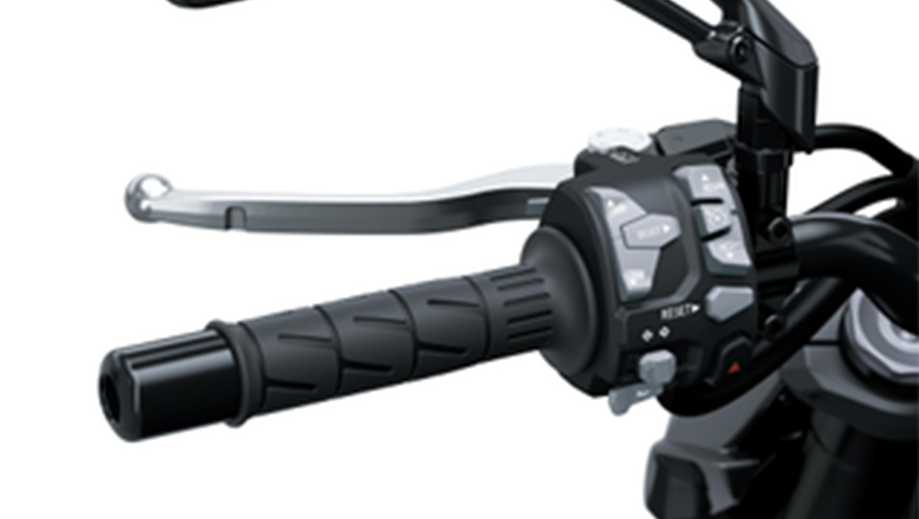 Handlebar controls close-up of Kawasaki Z1100