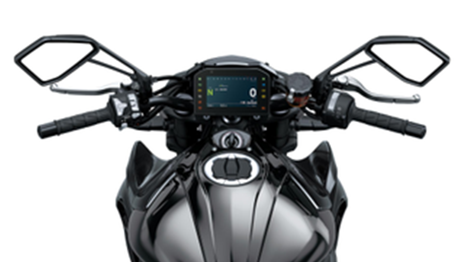 Rider view of Kawasaki Z1100