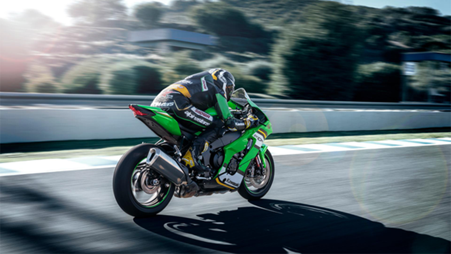 Side view of a lime green Kawasaki Ninja ZX-10R 2026