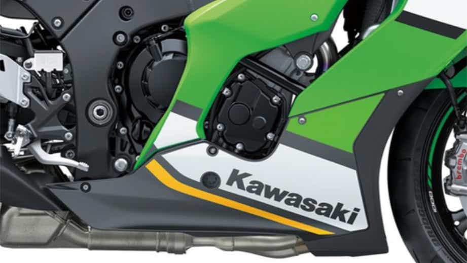 Side view of a lime green Kawasaki Ninja ZX-10R 2026