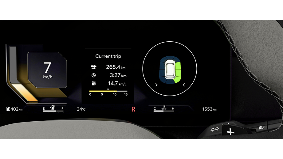 Digital instrument cluster of Kia Seltos Facelift