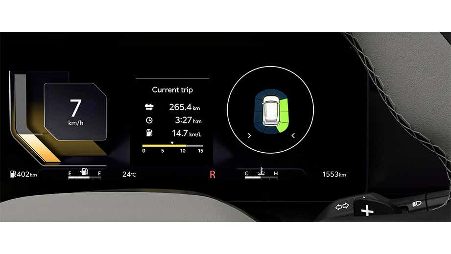Digital instrument cluster of Kia Seltos Facelift